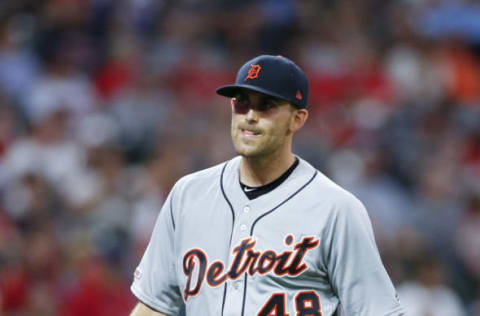 CLEVELAND, OH – JULY 18: Starting pitcher Matthew Boyd #48 of the Detroit Tigers walks off the field after giving up two runs to the Cleveland Indians during the sixth inning at Progressive Field on July 18, 2019 in Cleveland, Ohio. (Photo by Ron Schwane/Getty Images)