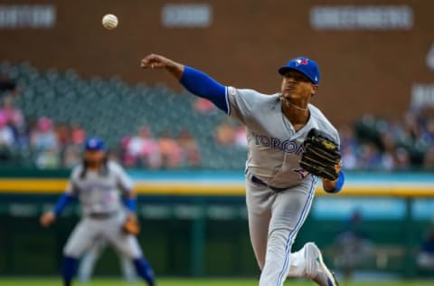 DETROIT, MI – JULY 19: Starting pitcher Marcus Stroman #6 of the Toronto Blue Jays pitches in the first inning against the Detroit Tigers during a MLB game at Comerica Park on July 19, 2019 in Detroit, Michigan. (Photo by Dave Reginek/Getty Images)