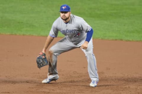 BALTIMORE, MD – SEPTEMBER 19: Rowdy Tellez #44 of the Toronto Blue Jays in position during a baseball game against the Baltimore Orioles at Oriole Park at Camden Yards on September 19, 2019 in Baltimore, Maryland. (Photo by Mitchell Layton/Getty Images)