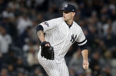 NEW YORK, NEW YORK – OCTOBER 04: (NEW YORK DAILIES OUT) James Paxton #65 of the New York Yankees in action against the Minnesota Twins in game one of the American League Division Series at Yankee Stadium on October 04, 2019 in New York City. The Yankees defeated the Twins 10-4. (Photo by Jim McIsaac/Getty Images)