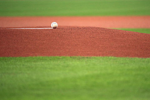 HOUSTON, TEXAS – OCTOBER 22: The game ball is left on the mound prior to Game One of the 2019 World Series between the Houston Astros and the Washington Nationals at Minute Maid Park on October 22, 2019 in Houston, Texas. (Photo by Mike Ehrmann/Getty Images)