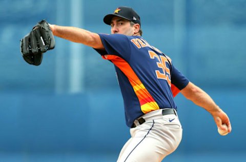 PORT ST. LUCIE, FL – MARCH 08: Justin Verlander #35 of the Houston Astros in action against the New York Mets during a spring training baseball game at Clover Park on March 8, 2020 in Port St. Lucie, Florida. The Mets defeated the Astros 3-1. (Photo by Rich Schultz/Getty Images)