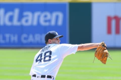 DETROIT, MI – AUGUST 12: Matthew Boyd #48 of the Detroit Tigers pitches during the game against the Chicago White Sox at Comerica Park on August 12, 2020 in Detroit, Michigan. The White Sox defeated the Tigers 7-5. (Photo by Mark Cunningham/MLB Photos via Getty Images)