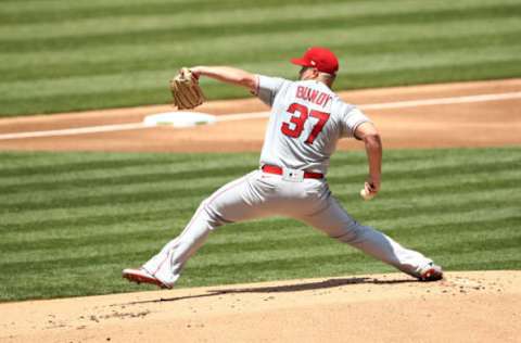 OAKLAND, CALIFORNIA – JULY 25: Dylan Bundy #37 of the Los Angeles Angels pitches against the Oakland Athletics in the first inning in the first inning at Oakland-Alameda County Coliseum on July 25, 2020 in Oakland, California. The 2020 season had been postponed since March due to the COVID-19 pandemic. (Photo by Ezra Shaw/Getty Images)