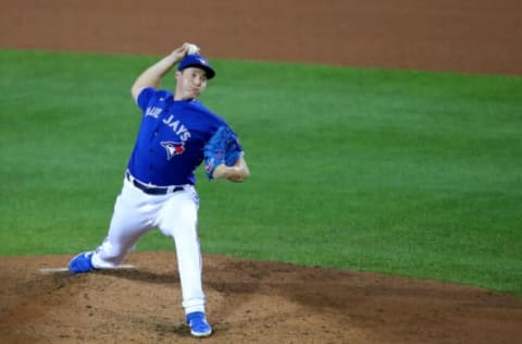 BUFFALO, NY – SEPTEMBER 25: Nate Pearson #24 of the Toronto Blue Jays throws a pitch against the Baltimore Orioles at Sahlen Field on September 25, 2020 in Buffalo, New York. The Blue Jays are the home team due to the Canadian government”u2019s policy on COVID-19, which prevents them from playing in their home stadium in Canada. Blue Jays beat the Orioles 10 to 5. (Photo by Timothy T Ludwig/Getty Images)