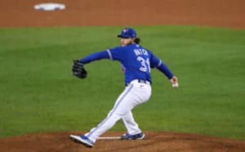 BUFFALO, NY – SEPTEMBER 25: Thomas Hatch #31 of the Toronto Blue Jays throws a pitch against the Baltimore Orioles at Sahlen Field on September 25, 2020 in Buffalo, New York. The Blue Jays are the home team due to the Canadian government”u2019s policy on COVID-19, which prevents them from playing in their home stadium in Canada. Blue Jays beat the Orioles 10 to 5. (Photo by Timothy T Ludwig/Getty Images)