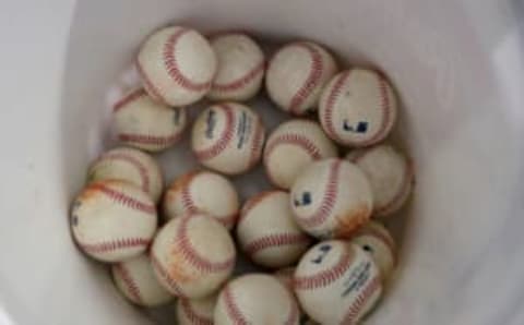 BUFFALO, NY – SEPTEMBER 25: A detailed view of the baseballs used during a game between the Toronto Blue Jays and the Baltimore Orioles at Sahlen Field on September 25, 2020 in Buffalo, New York. The Blue Jays are the home team due to the Canadian government”u2019s policy on COVID-19, which prevents them from playing in their home stadium in Canada. Blue Jays beat the Orioles 10 to 5. (Photo by Timothy T Ludwig/Getty Images)