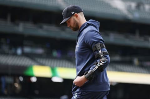 SEATTLE, WASHINGTON – MAY 18: James Paxton #44 of the Seattle Mariners walks the field before the game against the Detroit Tigers at T-Mobile Park on May 18, 2021 in Seattle, Washington. (Photo by Steph Chambers/Getty Images)