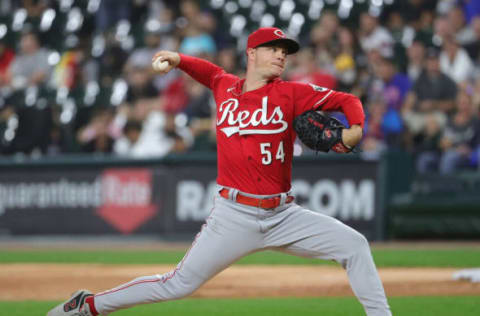 CHICAGO, ILLINOIS – SEPTEMBER 29: Starting pitcher Sonny Gray #54 of the Cincinnati Reds delivers the ball against the Chicago White Sox at Guaranteed Rate Field on September 29, 2021 in Chicago, Illinois. (Photo by Jonathan Daniel/Getty Images)