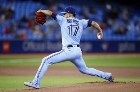 TORONTO, ON – SEPTEMBER 29: Jose Berrios #17 of the Toronto Blue Jays delivers a pitch in the first inning during a MLB game against the New York Yankees at Rogers Centre on September 29, 2021 in Toronto, Ontario, Canada. (Photo by Vaughn Ridley/Getty Images)