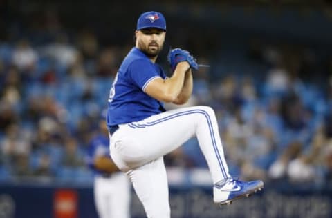 TORONTO, ON – SEPTEMBER 30: Robbie Ray #38 of the Toronto Blue Jays pitches in the second inning of their MLB game against the New York Yankees at Rogers Centre on September 30, 2021 in Toronto, Ontario. (Photo by Cole Burston/Getty Images)