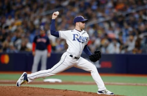 ST PETERSBURG, FLORIDA – OCTOBER 08: Collin McHugh #31 of the Tampa Bay Rays pitches in the fourth inning against the Boston Red Sox during Game 2 of the American League Division Series at Tropicana Field on October 08, 2021 in St Petersburg, Florida. (Photo by Douglas P. DeFelice/Getty Images)