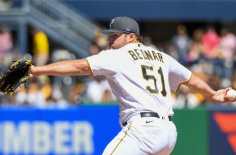 PITTSBURGH, PA – JUNE 19: David Bednar #51 of the Pittsburgh Pirates in action during the game against the San Francisco Giants at PNC Park on June 19, 2022 in Pittsburgh, Pennsylvania. (Photo by Justin Berl/Getty Images)