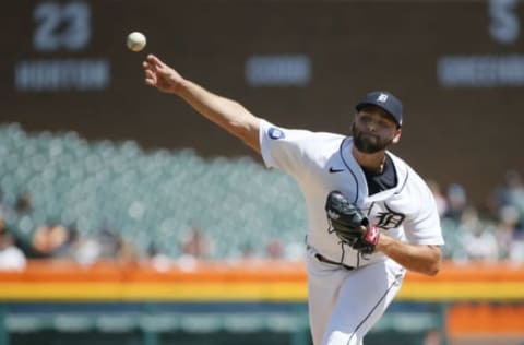 DETROIT, MI – JULY 3: Michael Fulmer #32 of the Detroit Tigers pitches against the Kansas City Royals at Comerica Park on July 3, 2022, in Detroit, Michigan. (Photo by Duane Burleson/Getty Images)