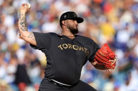 LOS ANGELES, CALIFORNIA – JULY 19: Alek Manoah #6 of the Toronto Blue Jays pitches in the second inning during the 92nd MLB All-Star Game presented by Mastercard at Dodger Stadium on July 19, 2022 in Los Angeles, California. (Photo by Sean M. Haffey/Getty Images)