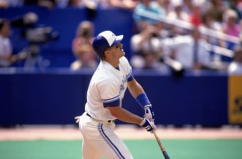 TORONTO – JANUARY 1: Jeff Kent #11 of the Toronto Blue Jays watches the ball at the Toronto Skydome in Toronto, Canada on January 1, 1992. (Photo by: Rick Stewart/Getty Images)