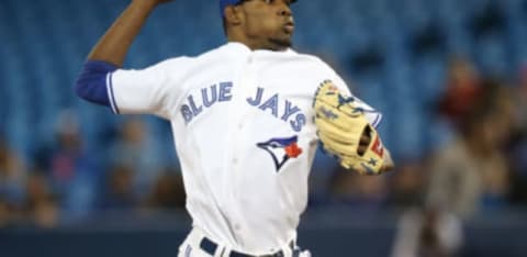 TORONTO, CANADA – APRIL 22: Miguel Castro #51 of the Toronto Blue Jays delivers a pitch in the ninth inning during MLB game action against the Baltimore Orioles on April 22, 2015 at Rogers Centre in Toronto, Ontario, Canada. (Photo by Tom Szczerbowski/Getty Images)