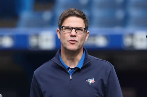 TORONTO, CANADA – JUNE 13: General manager Ross Atkins of the Toronto Blue Jays during batting practice before the start of MLB game action against the Philadelphia Phillies on June 13, 2016 at Rogers Centre in Toronto, Ontario, Canada. (Photo by Tom Szczerbowski/Getty Images)