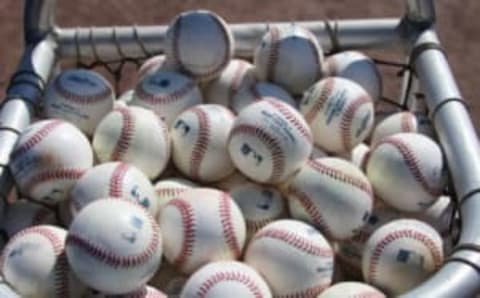 DUNEDIN, FL- MARCH 04: Baseballs are seen before the game between the Baltimore Orioles and the Toronto Blue Jays at Florida Auto Exchange Stadium on March 4, 2016 in Dunedin, Florida. (Photo by Justin K. Aller/Getty Images)