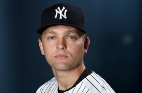 TAMPA, FL – FEBRUARY 21: Chance Adams #83 of the New York Yankees poses for a portrait during the New York Yankees photo day on February 21, 2017 at George M. Steinbrenner Field in Tampa, Florida. (Photo by Elsa/Getty Images)