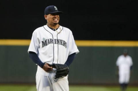 SEATTLE, WA – JUNE 14: Felix Hernandez #34 of the Seattle Mariners reacts after a pitch in the fifth inning against the Boston Red Sox at Safeco Field on June 14, 2018 in Seattle, Washington. (Photo by Lindsey Wasson/Getty Images)