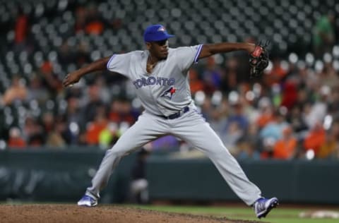 BALTIMORE, MD – SEPTEMBER 01: Pitcher Carlos Ramirez of the Toronto Blue Jays throws a pitch to a Baltimore Orioles batter during the tenth inning at Oriole Park at Camden Yards on September 1, 2017 in Baltimore, Maryland. (Photo by Patrick Smith/Getty Images)