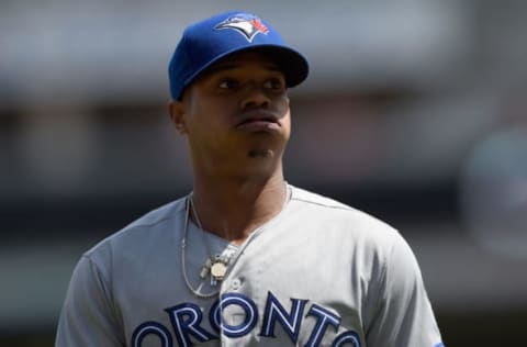 MINNEAPOLIS, MN – MAY 02: Marcus Stroman #6 of the Toronto Blue Jays walks back to the dugout after pitching against the Minnesota Twins during the fifth inning of the game on May 2, 2018 at Target Field in Minneapolis, Minnesota. The Twins defeated the Blue Jays 4-0. (Photo by Hannah Foslien/Getty Images)