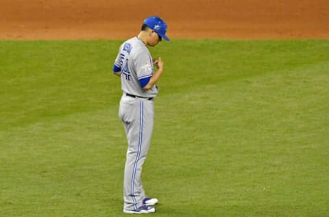 MIAMI, FL – JULY 11: Roberto Osuna #54 of the Toronto Blue Jays and the American League prepares to pitch during the 88th MLB All-Star Game at Marlins Park on July 11, 2017 in Miami, Florida. (Photo by Mark Brown/Getty Images)