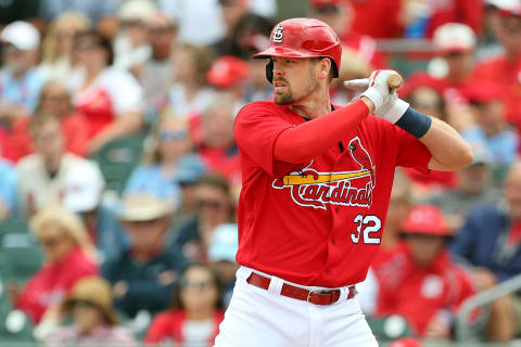 JUPITER, FL – MARCH 07: Matt Wieters #32 of the St. Louis Cardinals walks off the field against the Houston Astros during a spring training baseball game at Roger Dean Chevrolet Stadium on March 7, 2020 in Jupiter, Florida. The Cardinals defeated the Astros 5-1. (Photo by Rich Schultz/Getty Images)