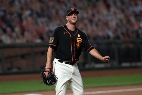 SAN FRANCISCO, CA – SEPTEMBER 05: Tony Watson #56 of the San Francisco Giants celebrates after the game against the Arizona Diamondbacks at Oracle Park on September 5, 2020 in San Francisco, California. The San Francisco Giants defeated the Arizona Diamondbacks 4-3. (Photo by Jason O. Watson/Getty Images)