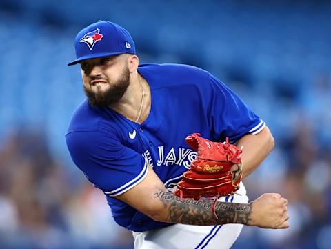 TORONTO, ON – SEPTEMBER 13: Alek Manoah #6 of the Toronto Blue Jays delivers a pitch in the first inning during game two of a doubleheader against the Tampa Bay Rays at Rogers Centre on September 13, 2022, in Toronto, Ontario, Canada. (Photo by Vaughn Ridley/Getty Images)