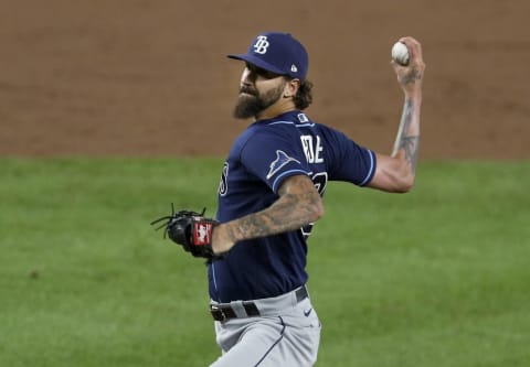 NEW YORK, NEW YORK – AUGUST 19: Chaz Roe #52 of the Tampa Bay Rays in action against the New York Yankees at Yankee Stadium on August 19, 2020 in New York City. The Rays defeated the Yankees 4-2. (Photo by Jim McIsaac/Getty Images)