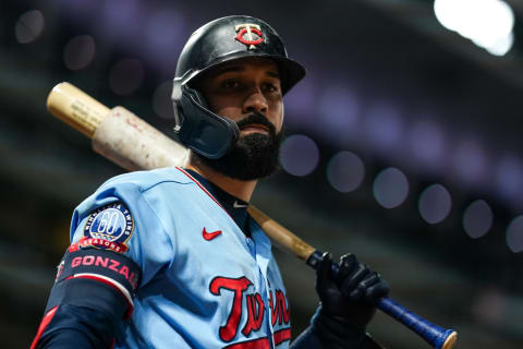 MINNEAPOLIS, MN – SEPTEMBER 02: Marwin Gonzalez #9 of the Minnesota Twins looks on against the Chicago White Sox on September 2, 2020 at Target Field in Minneapolis, Minnesota. (Photo by Brace Hemmelgarn/Minnesota Twins/Getty Images)