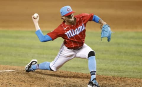 MIAMI, FLORIDA – MAY 21: Adam Cimber #90 of the Miami Marlins delivers a pitch against the Miami Marlins at loanDepot park on May 21, 2021 in Miami, Florida. (Photo by Michael Reaves/Getty Images)