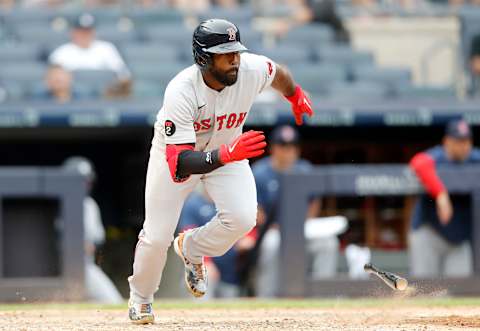 NEW YORK, NEW YORK – JULY 17: (NEW YORK DAILIES OUT) Jackie Bradley Jr. #19 of the Boston Red Sox in action against the New York Yankees at Yankee Stadium on July 17, 2022, in New York City. (Photo by Jim McIsaac/Getty Images)