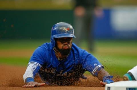 SEATTLE, WA – JULY 24: Jose Reyes #7 of the Toronto Blue Jays advances to third on a groundout off the bat of Josh Donaldson in the first inning against the Seattle Mariners at Safeco Field on July 24, 2015 in Seattle, Washington. (Photo by Otto Greule Jr/Getty Images)