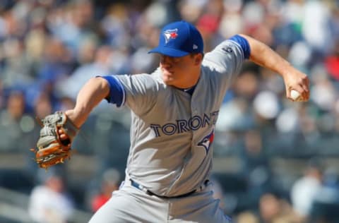 NEW YORK, NY – APRIL 21: Aaron Loup #62 of the Toronto Blue Jays in action against the New York Yankees at Yankee Stadium on April 21, 2018 in the Bronx borough of New York City. The Yankees defeated the Blue Jays 9-1. (Photo by Jim McIsaac/Getty Images)