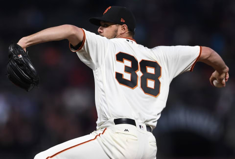 SAN FRANCISCO, CA – APRIL 10: Tyler Beede #38 of the San Francisco Giants pitching in his major league debut pitches against the Arizona Diamondbacks in the top of the second inning at AT&T Park on April 10, 2018 in San Francisco, California. (Photo by Thearon W. Henderson/Getty Images)