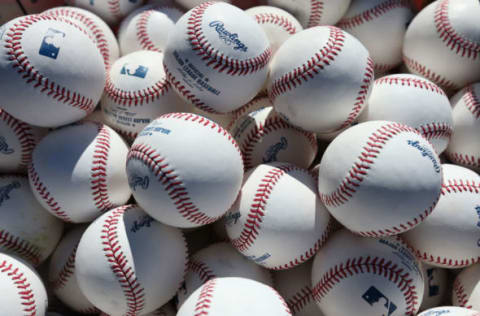 ANAHEIM, CA – MARCH 31: Baseballs are seen prior to the start of the Opening Day game between the Seattle Mariners and the Los Angeles Angels of Anaheim at Angel Stadium of Anaheim on March 31, 2014 in Anaheim, California. (Photo by Jeff Gross/Getty Images)