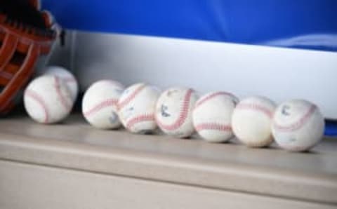 DUNEDIN, FLORIDA – FEBRUARY 27: Rawlings spring training baseballs rest in the dugout of the Minnesota Twins during the spring training game against the Toronto Blue Jays at TD Ballpark on February 27, 2020 in Dunedin, Florida. (Photo by Mark Brown/Getty Images)