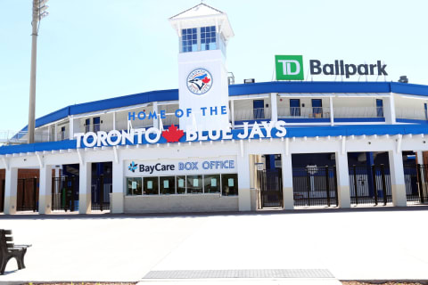 Mar 14, 2020; Dunedin, Florida, USA; A general view of TD Ballpark where the spring training game between the Tampa Bay Rays and Toronto Blue Jays has been canceled do to the COVID-19 virus. Mandatory Credit: Kim Klement-USA TODAY Sports