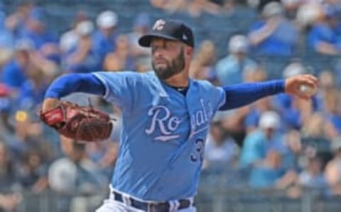 Jul 3, 2021; Kansas City, Missouri, USA; Kansas City Royals starting pitcher Danny Duffy (30) delivers a pitch during the first inning against the Minnesota Twins at Kauffman Stadium. Mandatory Credit: Peter Aiken-USA TODAY Sports