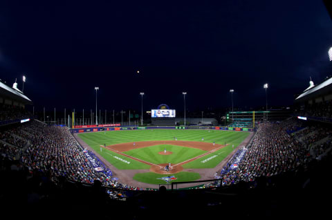 Jul 21, 2021; Buffalo, New York, USA; A general view of Sahlen Field during the seventh inning of a game between the Toronto Blue Jays and the Boston Red Sox. Mandatory Credit: Timothy T. Ludwig-USA TODAY Sports