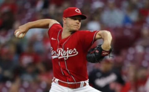 Sep 24, 2021; Cincinnati, Ohio, USA; Cincinnati Reds starting pitcher Sonny Gray (54) throws a pitch against the Washington Nationals during the first inning at Great American Ball Park. Mandatory Credit: David Kohl-USA TODAY Sports