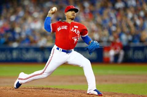 Jun 4, 2017; Toronto, Ontario, CAN; Toronto Blue Jays starting pitcher Marcus Stroman (6) delivers a pitch against the New York Yankees during the second inning at Rogers Centre. Mandatory Credit: Kevin Sousa-USA TODAY Sports