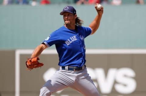 Mar 14, 2017; Fort Myers, FL, USA; Toronto Blue Jays relief pitcher Matt Dermody (50) throws a pitch during the sixth inning against the Boston Red Sox at JetBlue Park. Mandatory Credit: Kim Klement-USA TODAY Sports