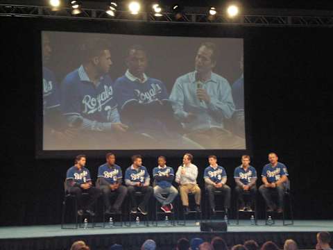 The Royals infield took part in a Q&A at Fan Fest on Saturday