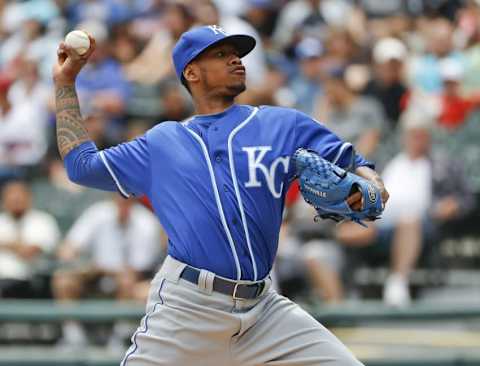 Jun 12, 2016; Chicago, IL, USA; Kansas City Royals starting pitcher Yordano Ventura (30) delivers a pitch against the Chicago White Sox during the first inning at U.S. Cellular Field. Mandatory Credit: Kamil Krzaczynski-USA TODAY Sports