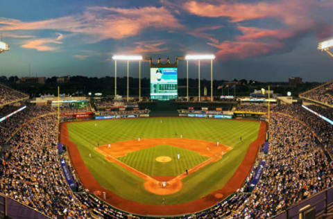 KANSAS CITY, MO – JULY 19: A general view during the game between the Detroit Tigers and the Kansas City Royals at Kauffman Stadium on July 19, 2017 in Kansas City, Missouri. (Photo by Jamie Squire/Getty Images)