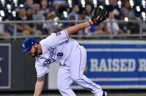 KANSAS CITY, MO – AUGUST 28: Mike Moustakas